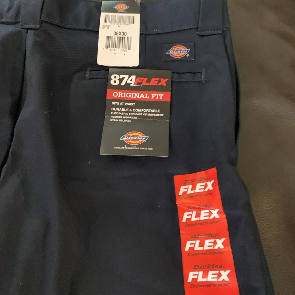 Dickies Blue Flat Front Flex Shorts